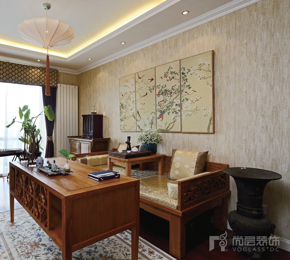 尚层装饰天时名苑别墅装修书房实景图