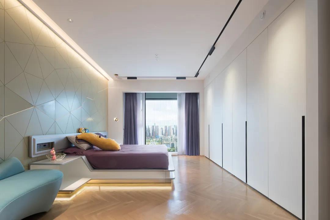 尚层装饰现代风格别墅装修案例卧室装修实景